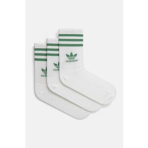 adidas Originals sosete Adicolor 3-pack culoarea alb, JF6356 imagine