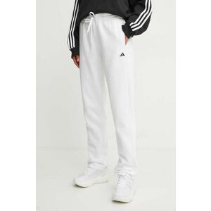 adidas pantaloni de trening Essentials culoarea alb, neted, IW8182 imagine