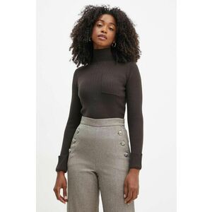 Marella pulover de lana femei, culoarea maro, light, cu turtleneck, 2423366335200 imagine