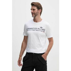 Aeronautica Militare tricou din bumbac barbati, culoarea alb, cu imprimeu, TS1942J538 imagine