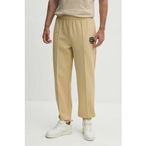 Lacoste pantaloni de trening culoarea bej, neted imagine