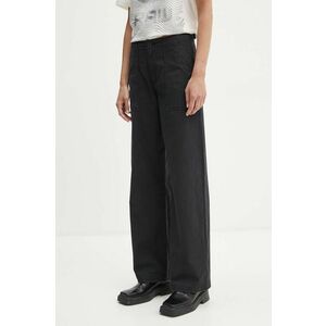 Levi's pantaloni femei, culoarea negru, lat, high waist, SURPLUS STRAIGHT imagine