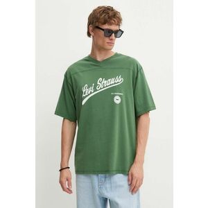 Levi's tricou din bumbac barbati, culoarea verde, cu imprimeu, A9450 imagine