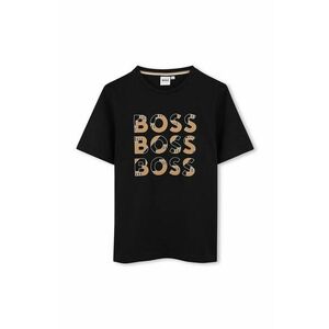 BOSS tricou de bumbac pentru copii culoarea negru, cu imprimeu, J51200 imagine