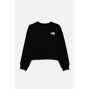 The North Face bluza copii CROP OVERSIZE CUTLINE CREW culoarea negru, cu imprimeu, NF0A89HFJK31 imagine