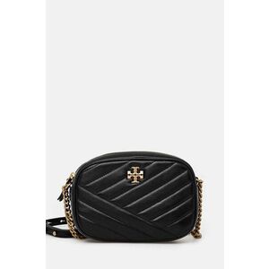 Tory Burch poseta de piele Kira Chevron culoarea negru, 152353 imagine