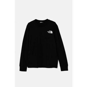 The North Face longsleeve din bumbac pentru copii VERTICAL GRAPHIC RELAXED LS TEE culoarea negru, NF0A89J3JK31 imagine