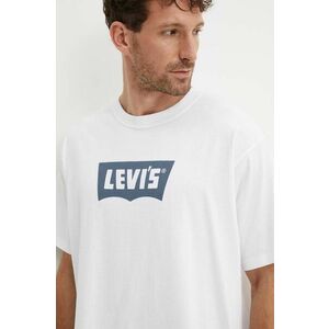 Levi's tricou din bumbac barbati, culoarea alb, cu imprimeu, 000RY imagine