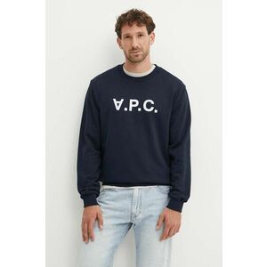 A.P.C. hanorac de bumbac sweat standard grand vpc GOTS culoarea albastru marin, cu imprimeu, COHBN.M27907 imagine