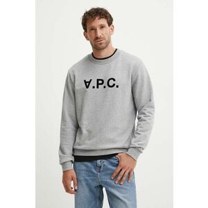 A.P.C. hanorac de bumbac sweat standard grand vpc GOTS culoarea gri, cu imprimeu, COHBN.M27907 imagine