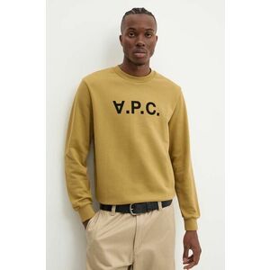 A.P.C. hanorac de bumbac sweat standard grand vpc GOTS culoarea verde, cu imprimeu, COHBN.M27907 imagine