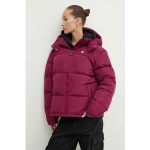 Tommy Jeans geaca de puf femei, culoarea violet, de iarna, oversize, DW0DW18610 imagine