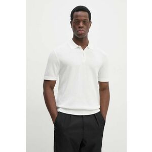 Sisley tricou polo barbati, culoarea bej, neted, 112AS300H imagine