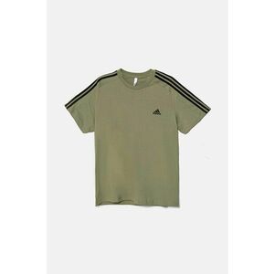 adidas tricou din bumbac Essentials barbati, culoarea verde, cu imprimeu, JE0346 imagine