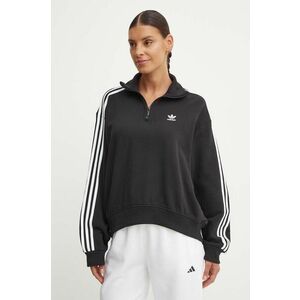 adidas Originals hanorac de bumbac femei, culoarea negru, cu imprimeu, IY7258 imagine