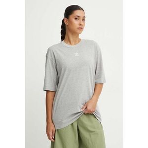 adidas Originals tricou din bumbac Essential femei, culoarea gri, IY7324 imagine