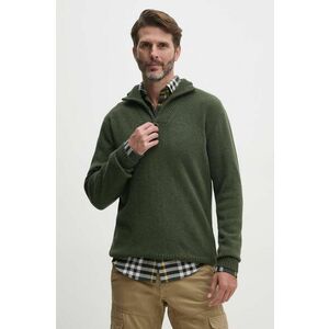 Barbour pulover de lana barbati, culoarea verde, light, cu turtleneck imagine