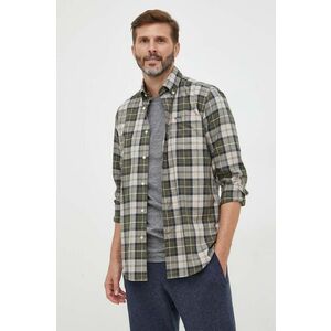 Barbour camasa din bumbac barbati, culoarea verde, cu guler button-down, slim imagine