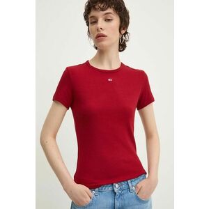 Tommy Jeans tricou femei, culoarea bordo, DW0DW17383 imagine