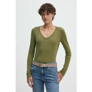 United Colors of Benetton longsleeve din bumbac culoarea verde imagine