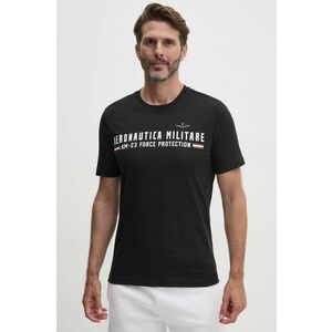 Aeronautica Militare tricou din bumbac barbati, culoarea negru, cu imprimeu imagine