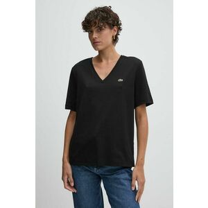 Lacoste tricou din bumbac femei, culoarea negru imagine