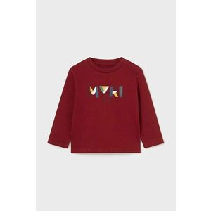 Mayoral longsleeve din bumbac pentru bebeluși culoarea bordo, cu imprimeu, 108 imagine