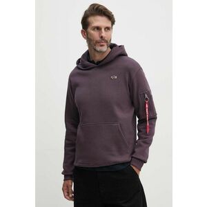 Alpha Industries bluza barbati, culoarea violet, cu glugă, neted, 148337 imagine