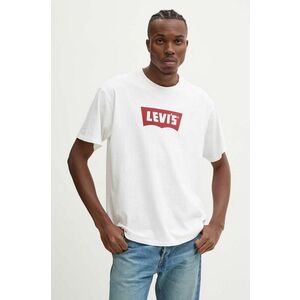 Levi's tricou din bumbac barbati, culoarea alb, cu imprimeu, 000RY imagine