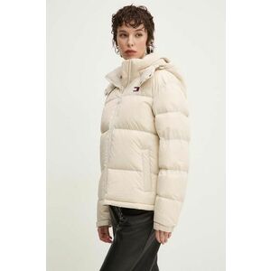 Tommy Jeans geaca de puf femei, culoarea bej, de iarna, oversize, DW0DW18610 imagine