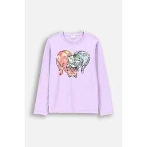 Coccodrillo longsleeve copii culoarea violet, EVERYDAY GIRL imagine