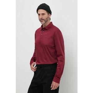 BOSS longsleeve din bumbac culoarea bordo, neted, 50468392 imagine