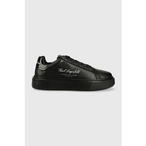 Karl Lagerfeld sneakers din piele MAXI KUP culoarea negru, KL62223F imagine