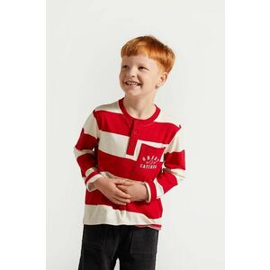 Coccodrillo longsleeve din bumbac pentru copii culoarea rosu, modelator, ACADEMY BOY KIDS imagine