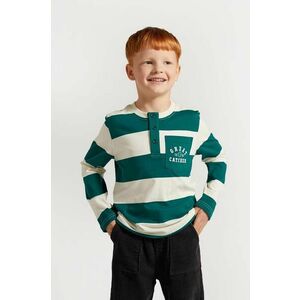 Coccodrillo longsleeve din bumbac pentru copii culoarea verde, modelator, ACADEMY BOY KIDS imagine