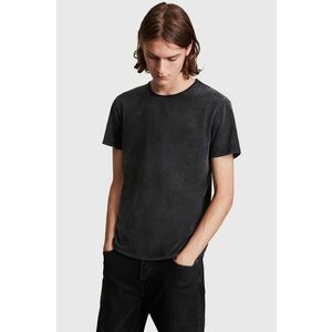 AllSaints Longsleeve bărbați, culoarea gri, material neted imagine