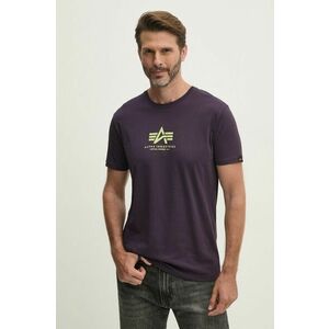 Alpha Industries tricou din bumbac barbati, culoarea violet, cu imprimeu imagine