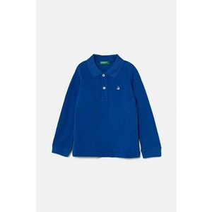 United Colors of Benetton longsleeve din bumbac pentru copii culoarea rosu, neted imagine