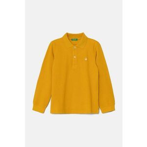 United Colors of Benetton longsleeve din bumbac pentru copii culoarea rosu, neted imagine