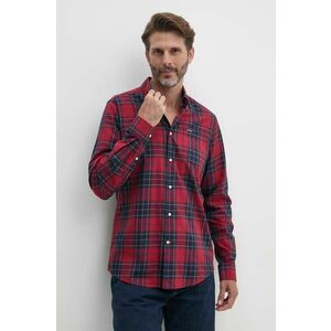 Barbour camasa din bumbac barbati, culoarea rosu, cu guler button-down, slim imagine