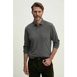 Barbour longsleeve din bumbac culoarea gri, neted imagine