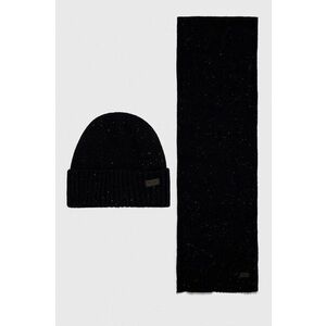 Barbour căciulă și fular Carlton Fleck Beanie & Scarf Gift Set culoarea bleumarin MGS0047 imagine