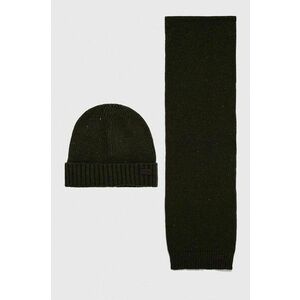 Barbour căciulă și fular Carlton Fleck Beanie & Scarf Gift Set culoarea verde MGS0047 imagine