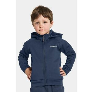 Didriksons bluza copii CORIN KIDS FULLZIP culoarea albastru marin, cu glugă, neted imagine