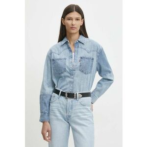 Levi's camasa jeans femei, cu guler clasic, regular imagine