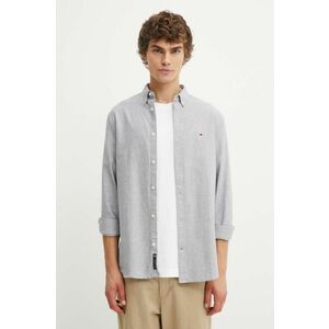 Tommy Jeans camasa din bumbac barbati, culoarea albastru marin, cu guler button-down, regular imagine