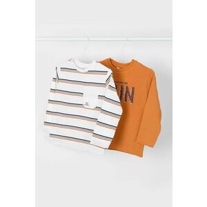 Mayoral longsleeve din bumbac pentru copii 2-pack culoarea portocaliu, modelator, 4053 imagine