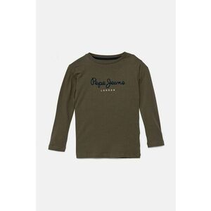 Pepe Jeans longsleeve din bumbac pentru copii NEW HERMAN culoarea verde, cu imprimeu, PB503919 imagine