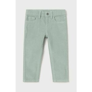 Mayoral pantaloni de bumbac pentru copii sztruks slim fit basi culoarea turcoaz, neted, 502 imagine