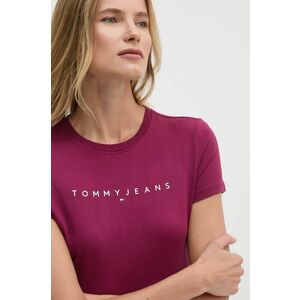 Tommy Jeans tricou din bumbac femei, culoarea violet, DW0DW18398 imagine